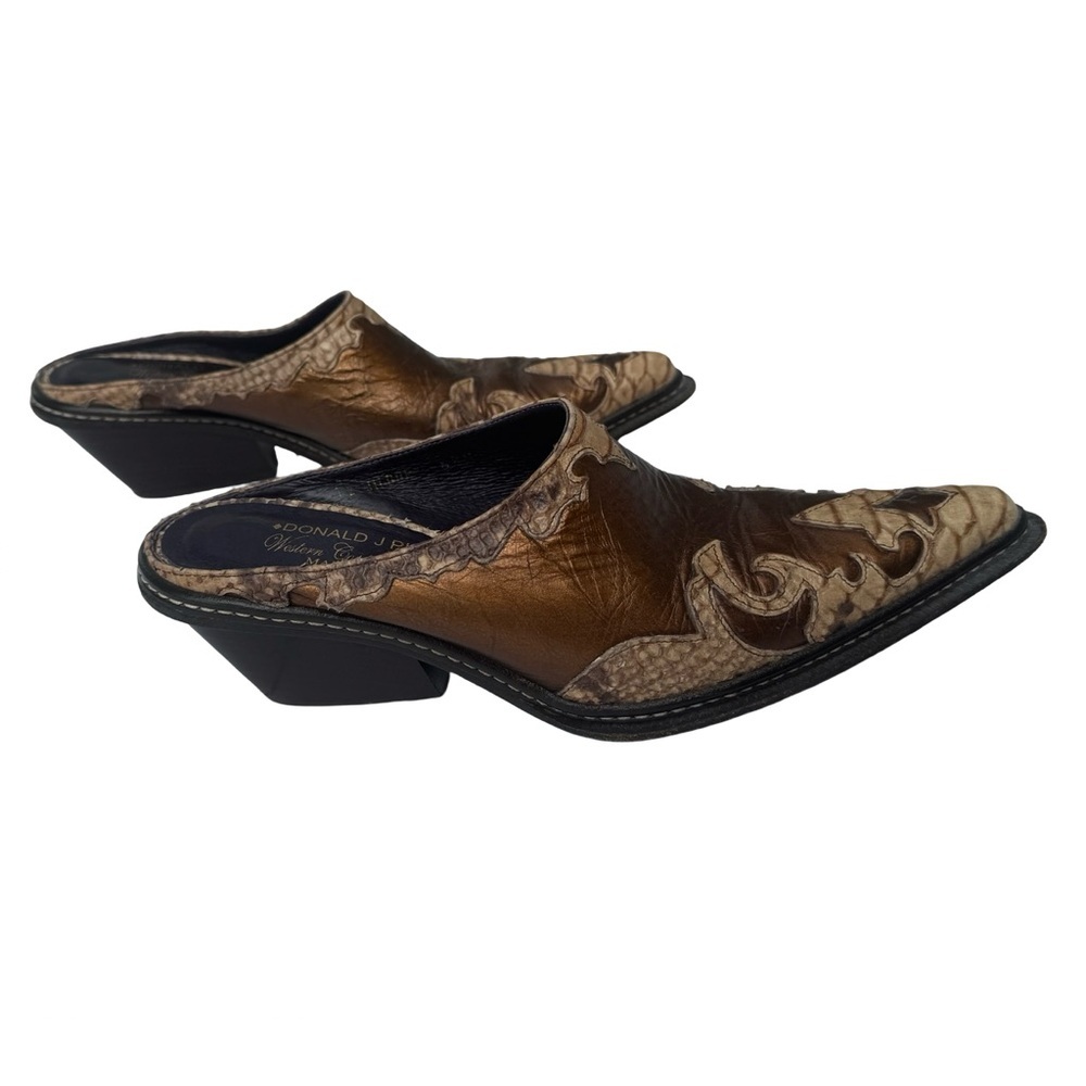 Donald J Pliner Women’s 6.5 Western Tooled Leather Mules - Picture 3 of 15